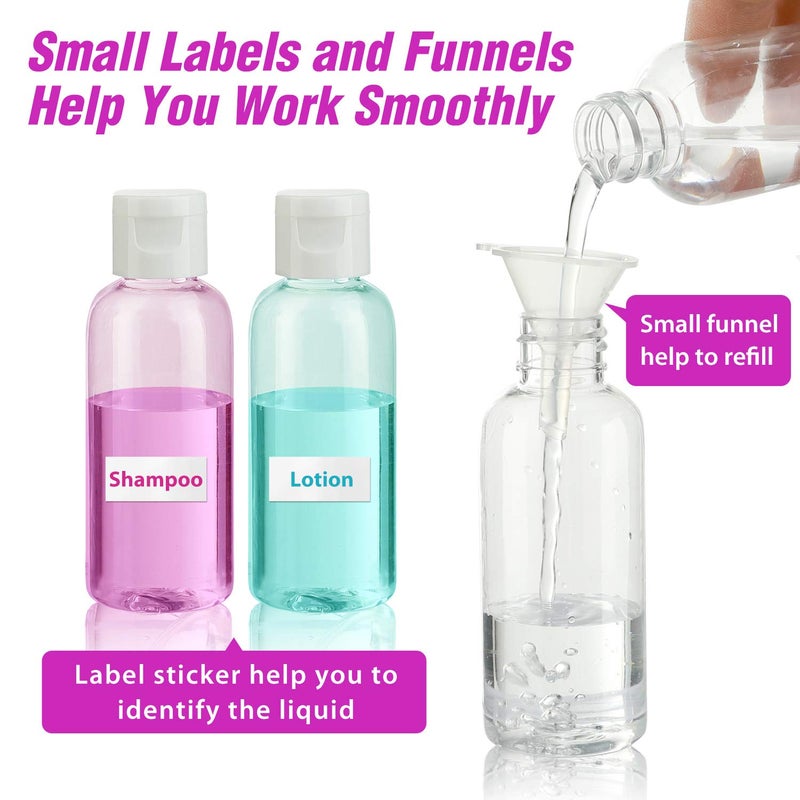 Dabacc 30 Pcs 2 oz Clear Plastic Empty Bottles with Flip Cap for Travel Size Liquids - Image 3